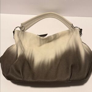 Elegant Two-Tone Leather Hobo Bag